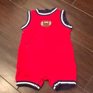 Baby red football onesie